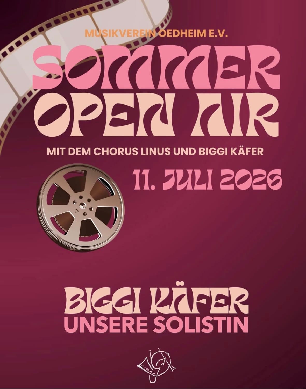 Plakat des Sommer-Open-Airs des Musikvereins Oedheim mit Biggi Käfer als Solistin